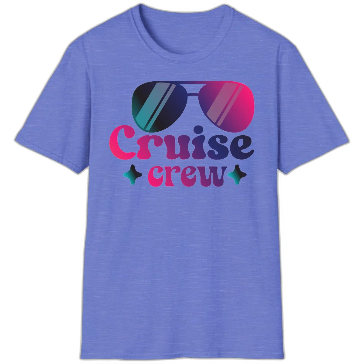 Cruise Crew Vibes T-Shirt in Heather Royal