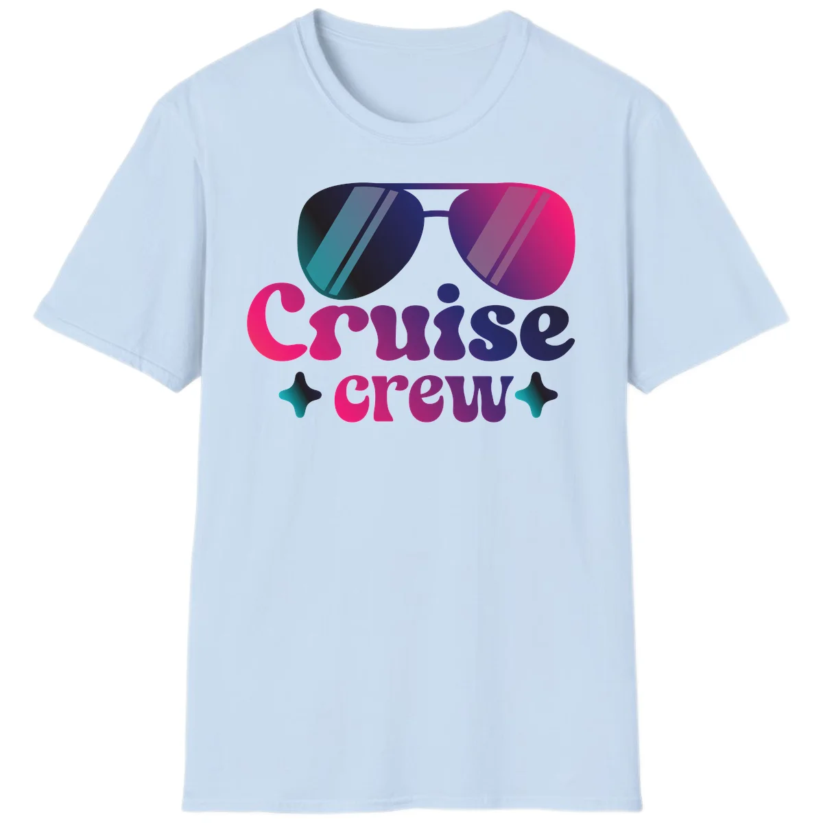 Cruise Crew Vibes T-Shirt in Light Blue