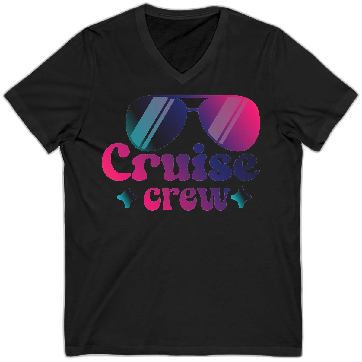 Cruise Crew Vibes V-Neck T-Shirt in Black