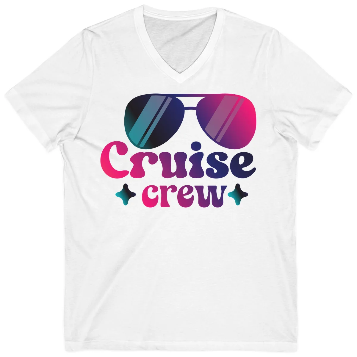 Cruise Crew Vibes V-Neck T-Shirt in White