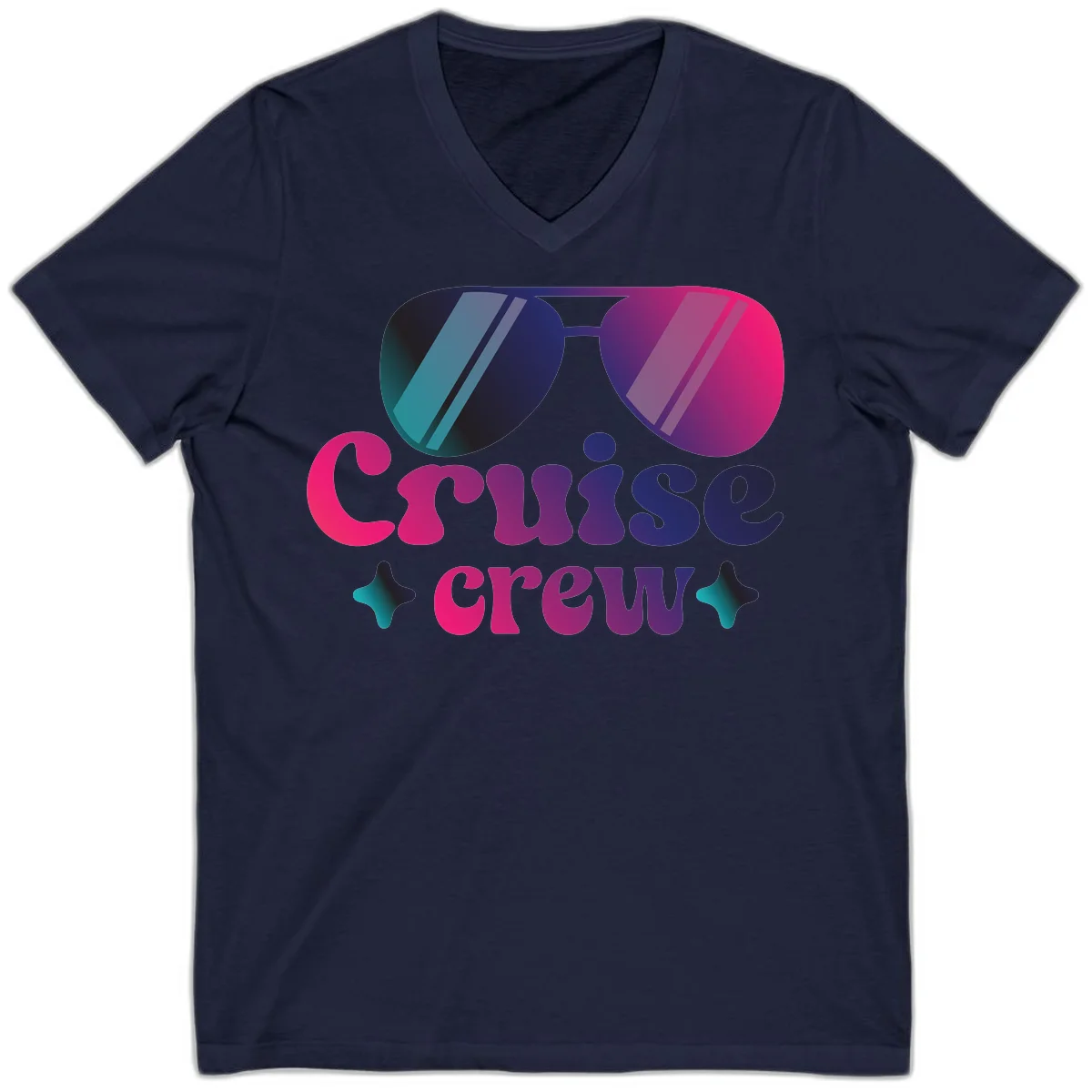 Cruise Crew Vibes V-Neck T-Shirt in Navy