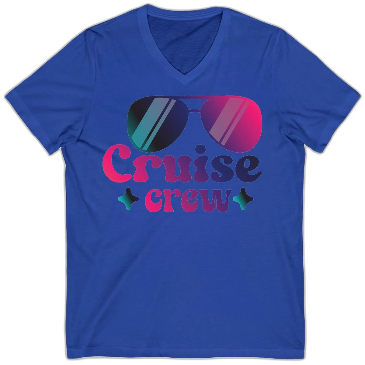 Cruise Crew Vibes V-Neck T-Shirt in True Royal