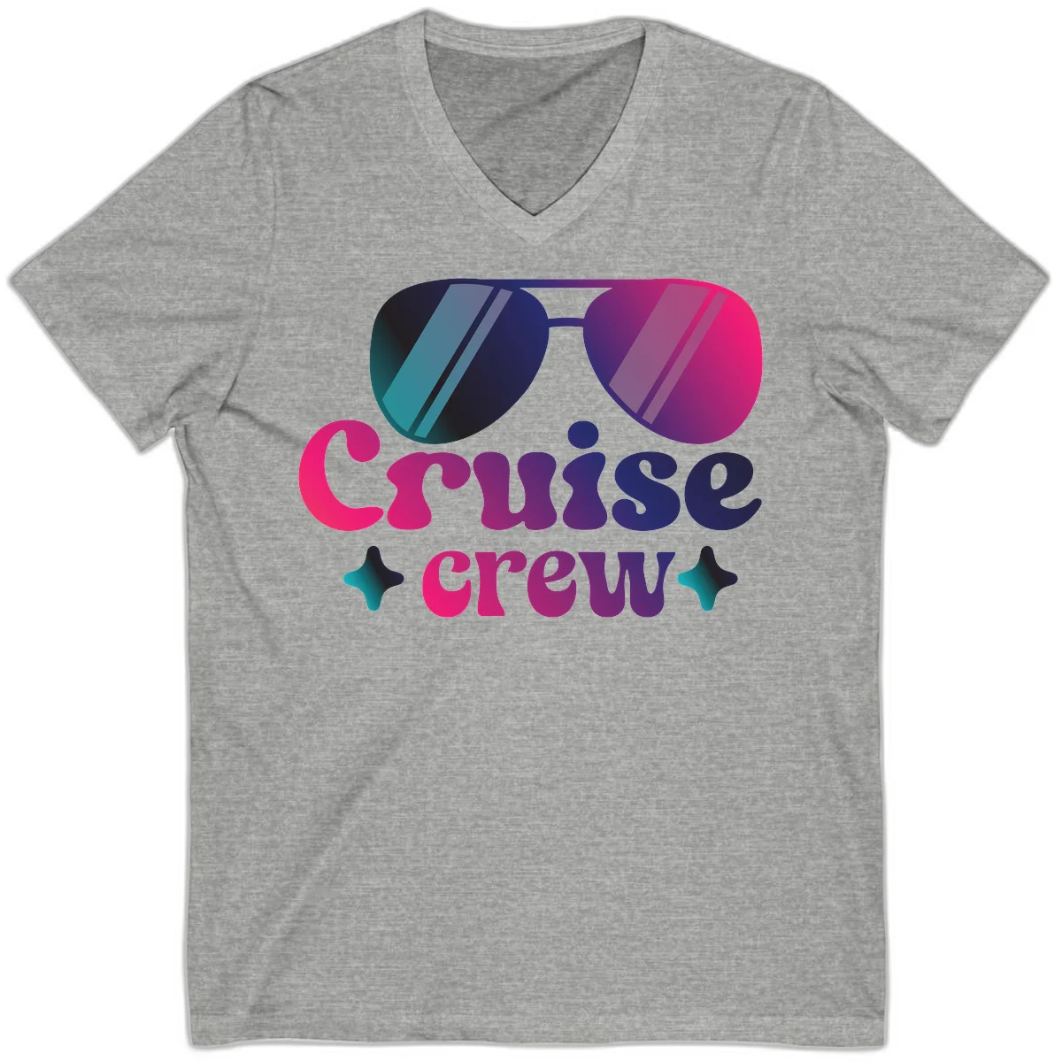 Cruise Crew Vibes V-Neck T-Shirt in Athletic Heather