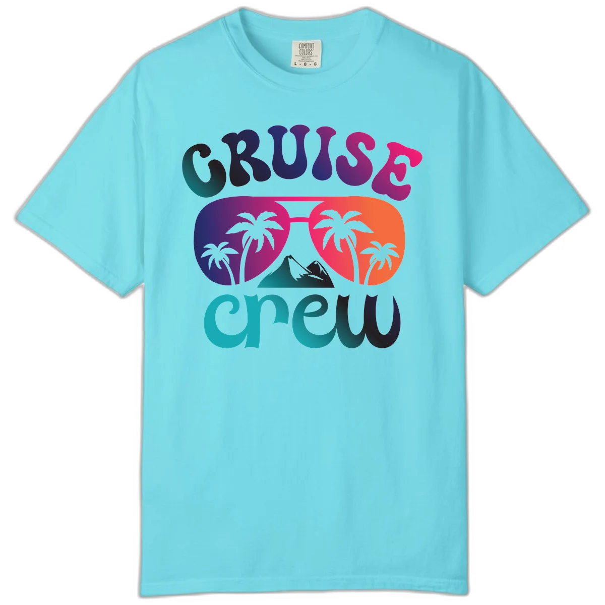 Cruise Crew Tropical Paradise Comfort Colors Tee in Lagoon Blue