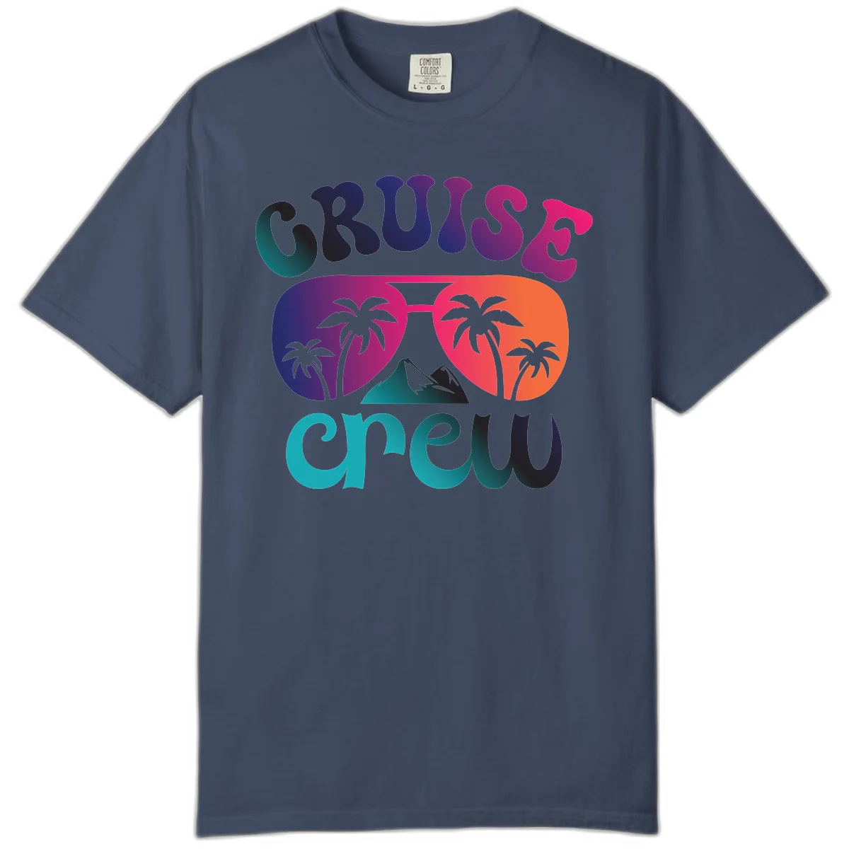 Cruise Crew Tropical Paradise Comfort Colors Tee in Midnight