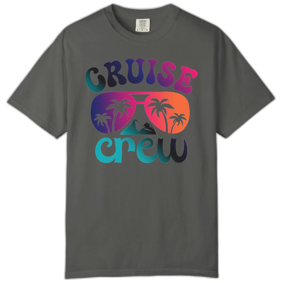Cruise Crew Tropical Paradise Comfort Colors Tee in Pepper