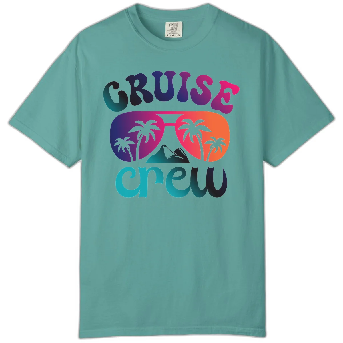 Cruise Crew Tropical Paradise Comfort Colors Tee in Seafoam