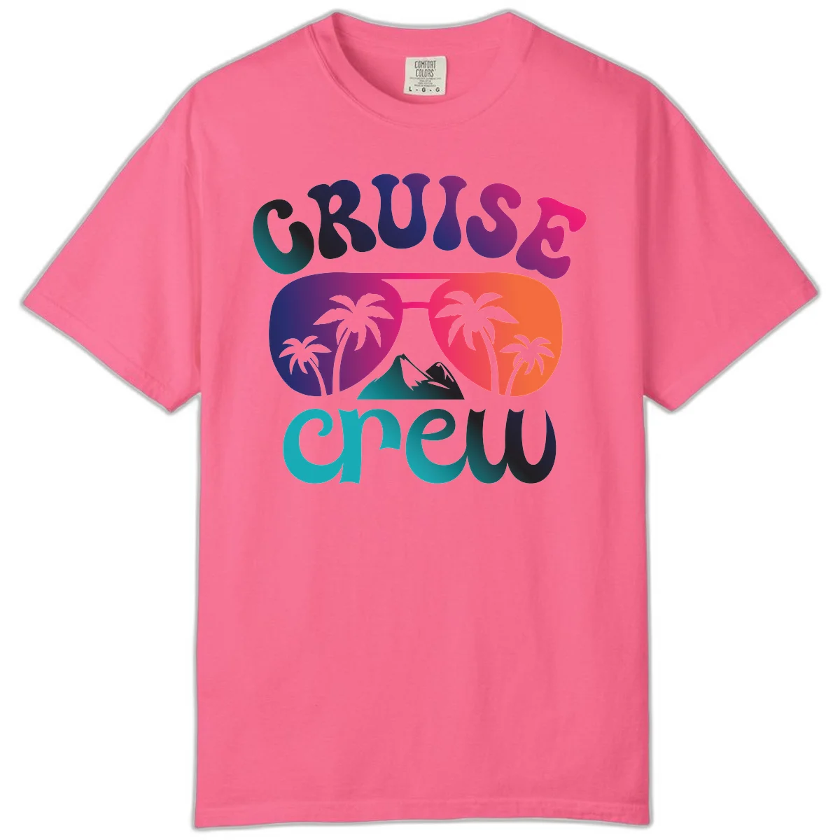 Cruise Crew Tropical Paradise Comfort Colors Tee in Crunchberry