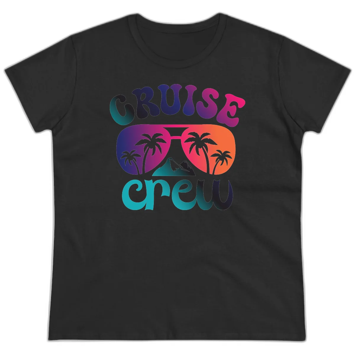 Cruise Crew Tropical Paradise Ladies Tee in Black