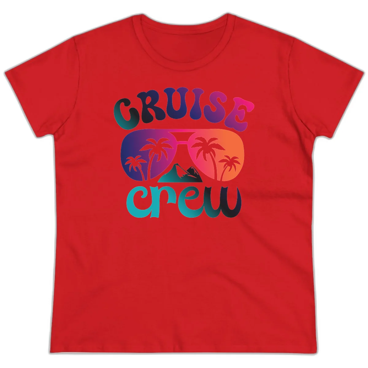 Cruise Crew Tropical Paradise Ladies Tee in Red