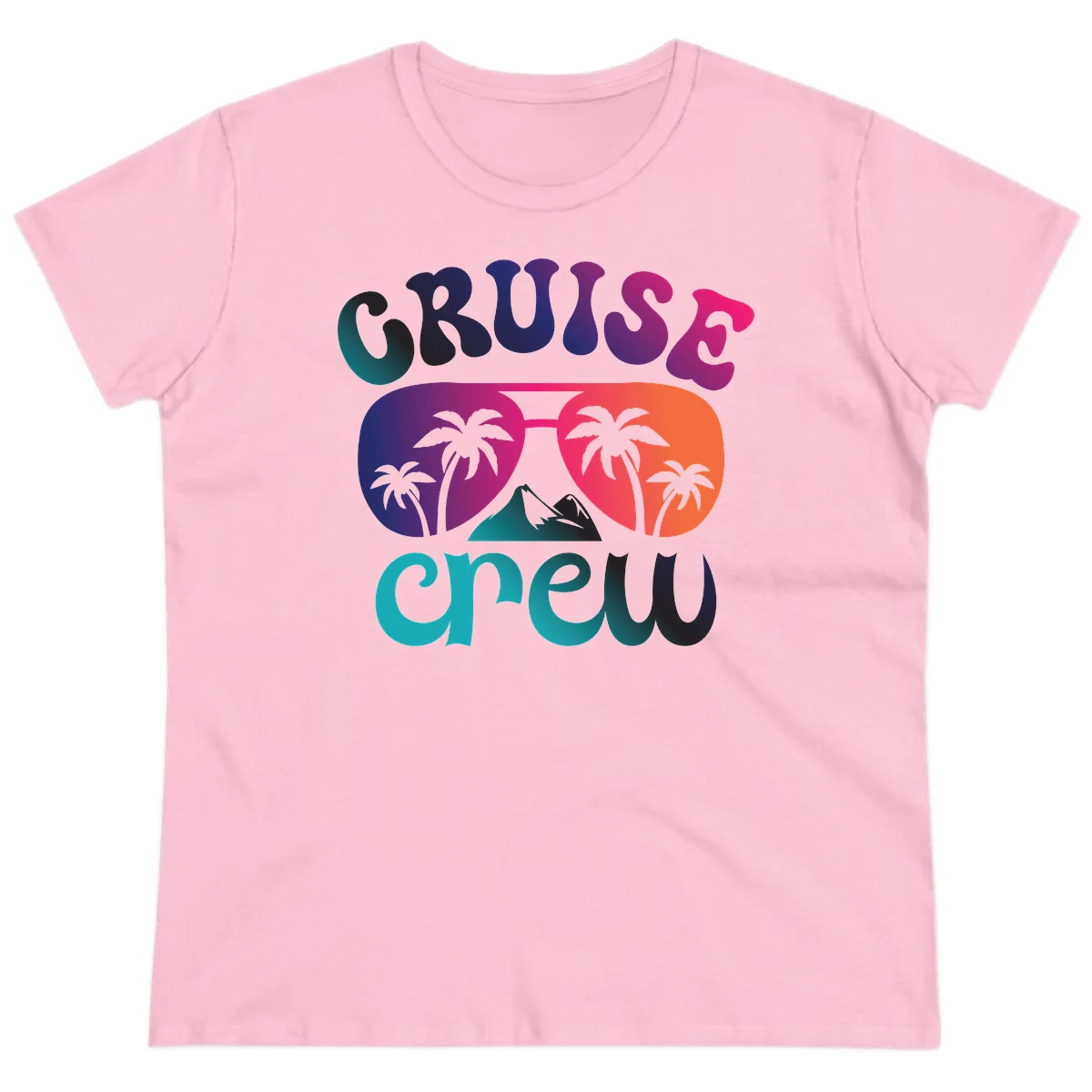 Cruise Crew Tropical Paradise Ladies Tee in Light Pink