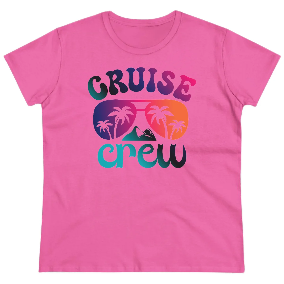 Cruise Crew Tropical Paradise Ladies Tee in Azalea
