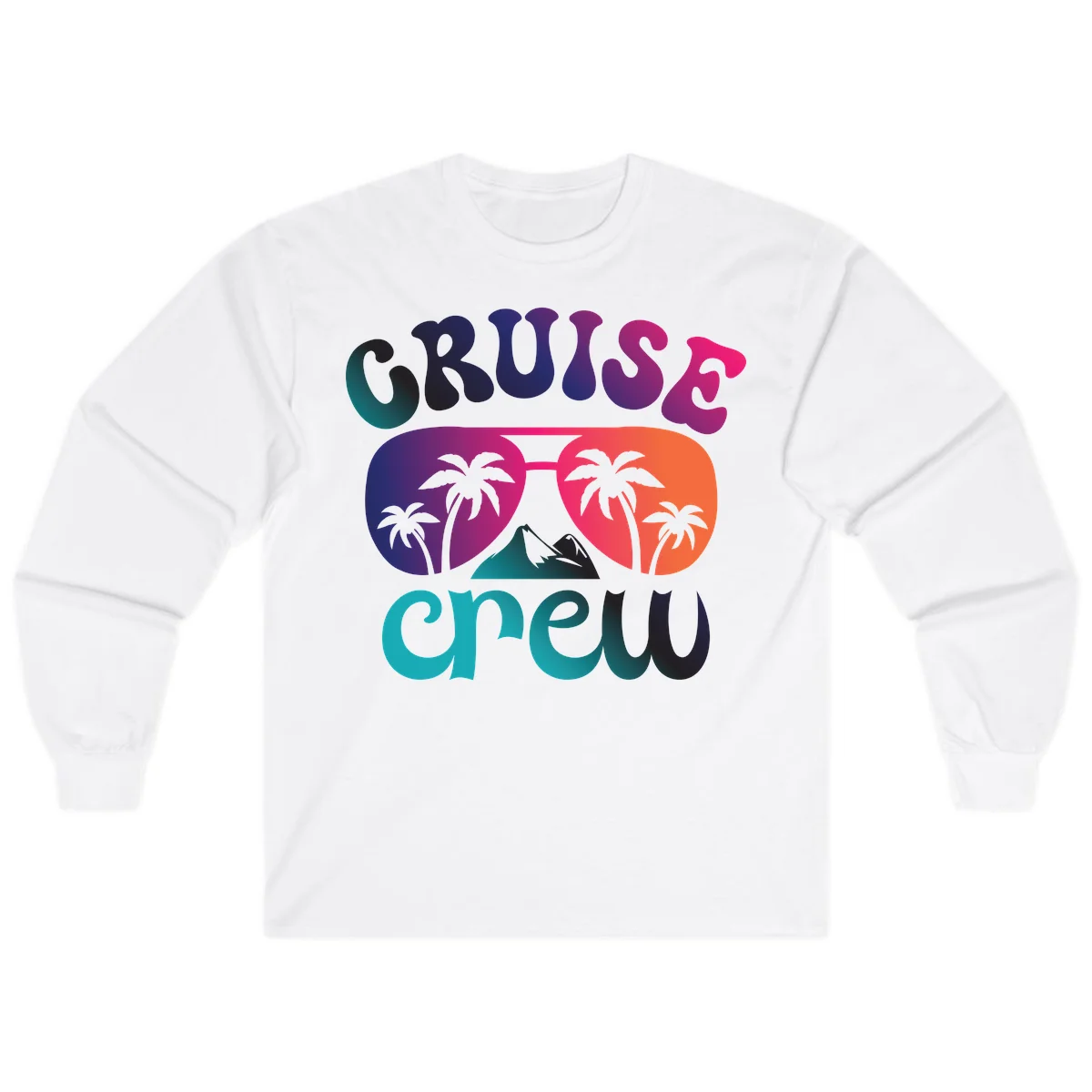 Cruise Crew Tropical Paradise Long Sleeve Tee in White