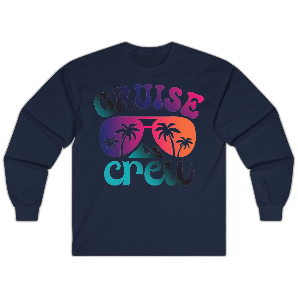 Cruise Crew Tropical Paradise Long Sleeve Tee in Navy