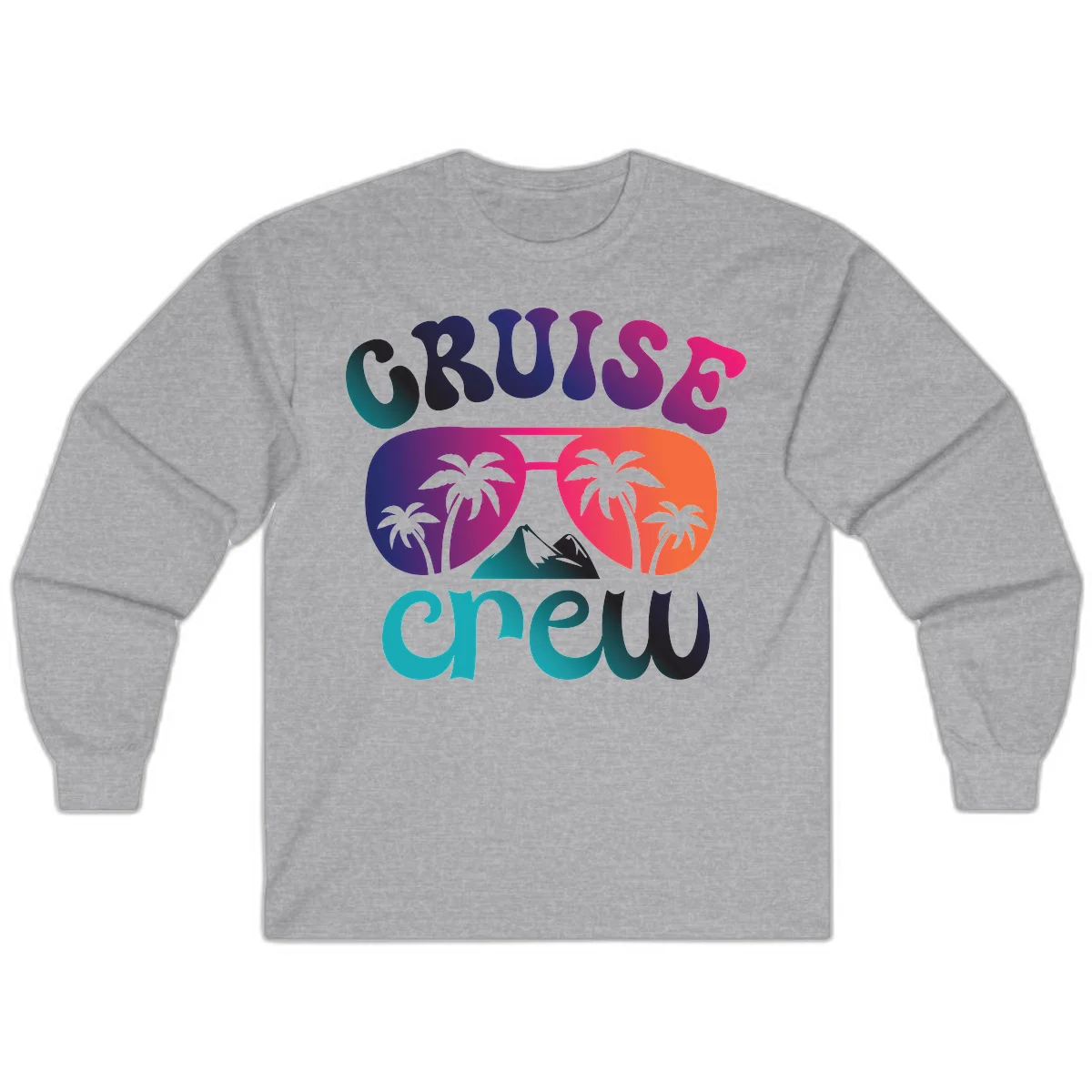 Cruise Crew Tropical Paradise Long Sleeve Tee in Sport Grey
