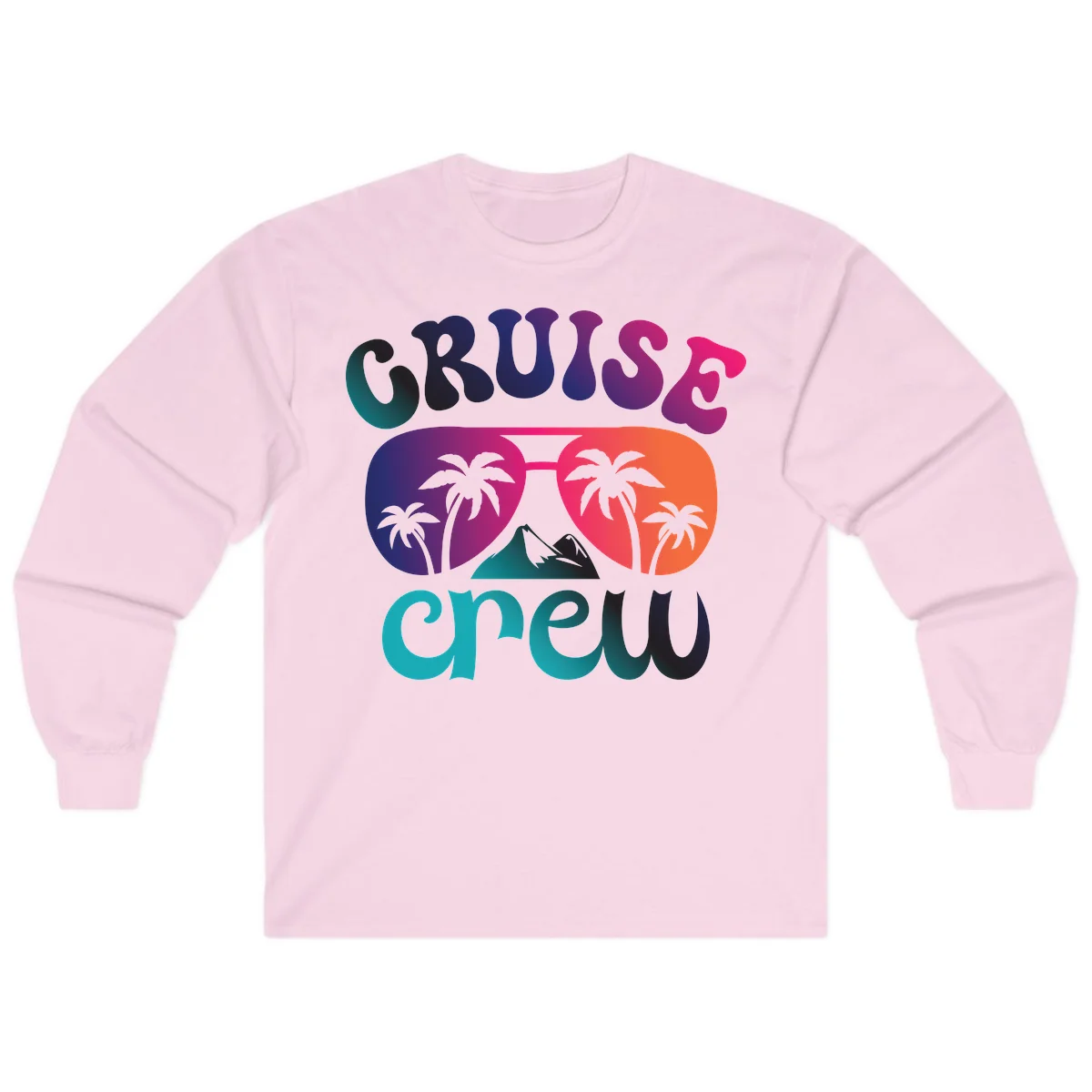 Cruise Crew Tropical Paradise Long Sleeve Tee in Light Pink
