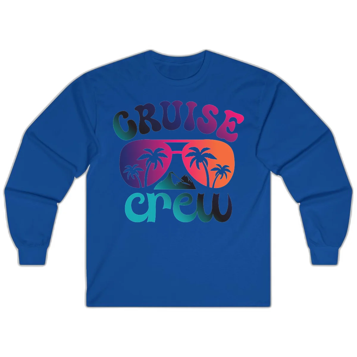 Cruise Crew Tropical Paradise Long Sleeve Tee in Royal