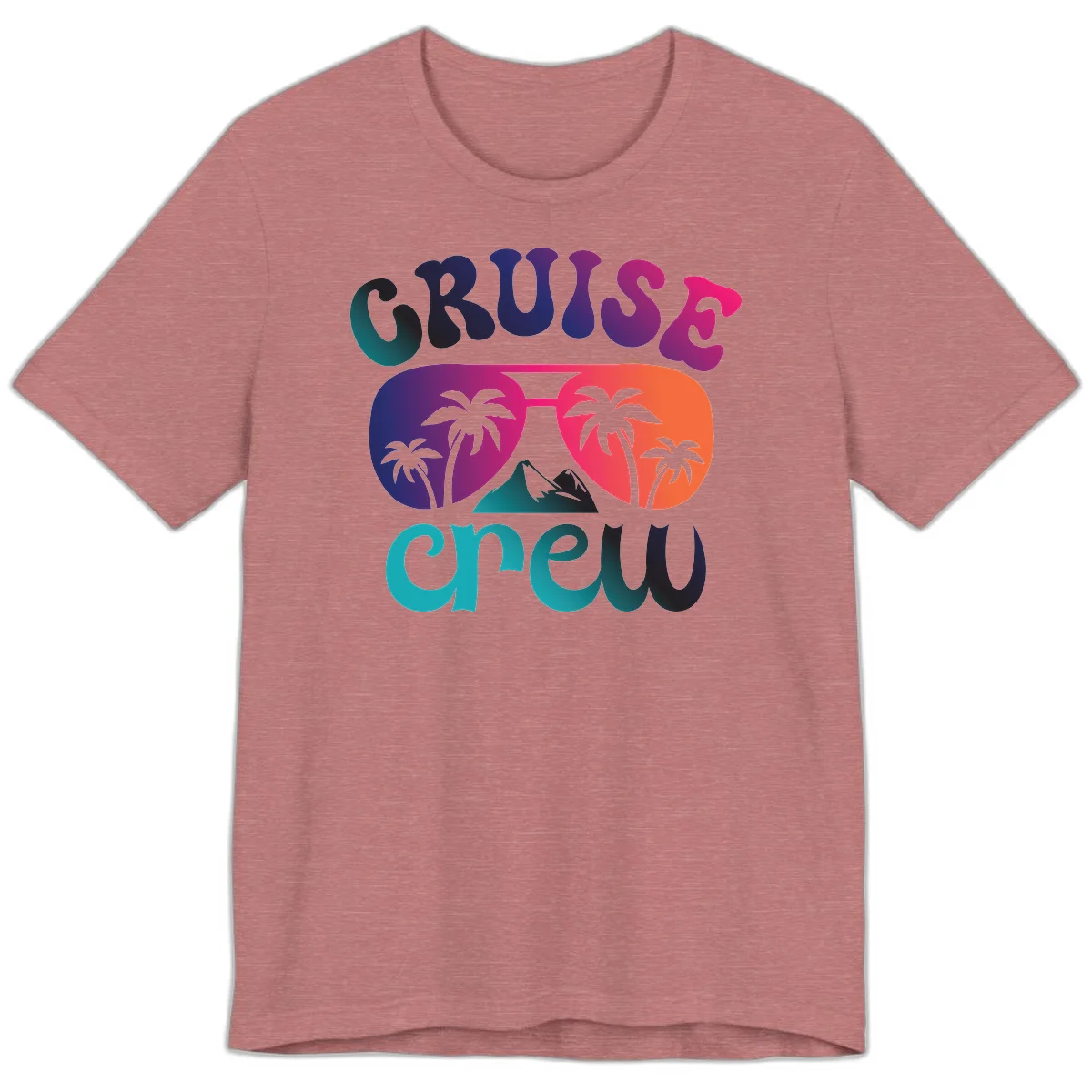 Cruise Crew Tropical Paradise Premium T-Shirt in Heather Mauve