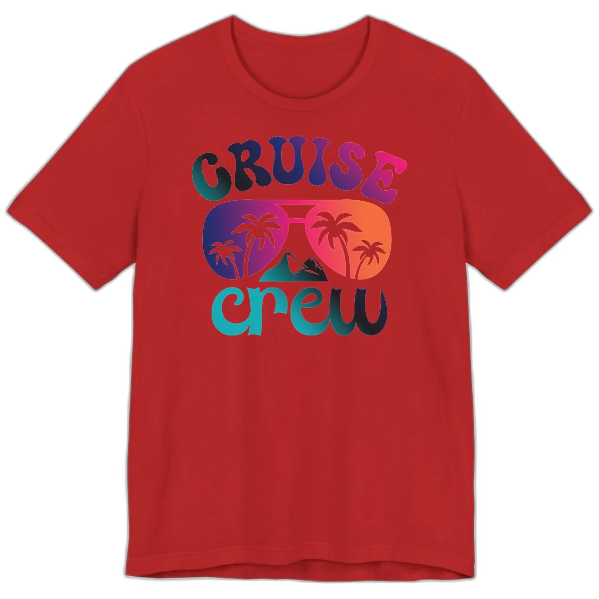 Cruise Crew Tropical Paradise Premium T-Shirt in Red