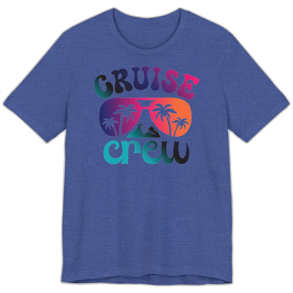 Cruise Crew Tropical Paradise Premium T-Shirt in Heather True Royal