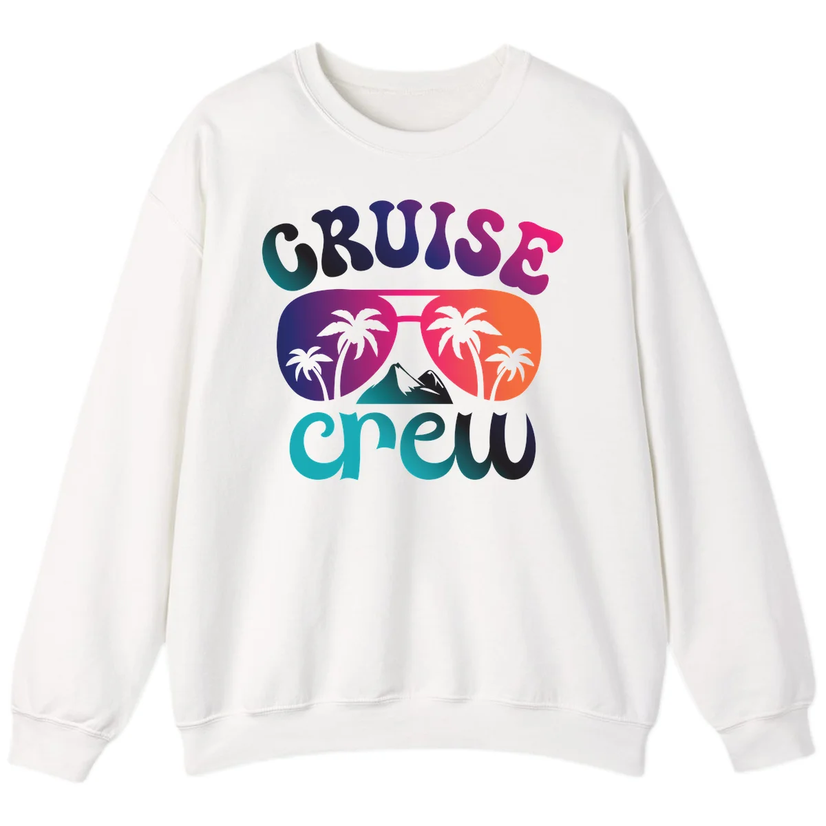 Cruise Crew Tropical Paradise Crewneck Sweatshirt in White