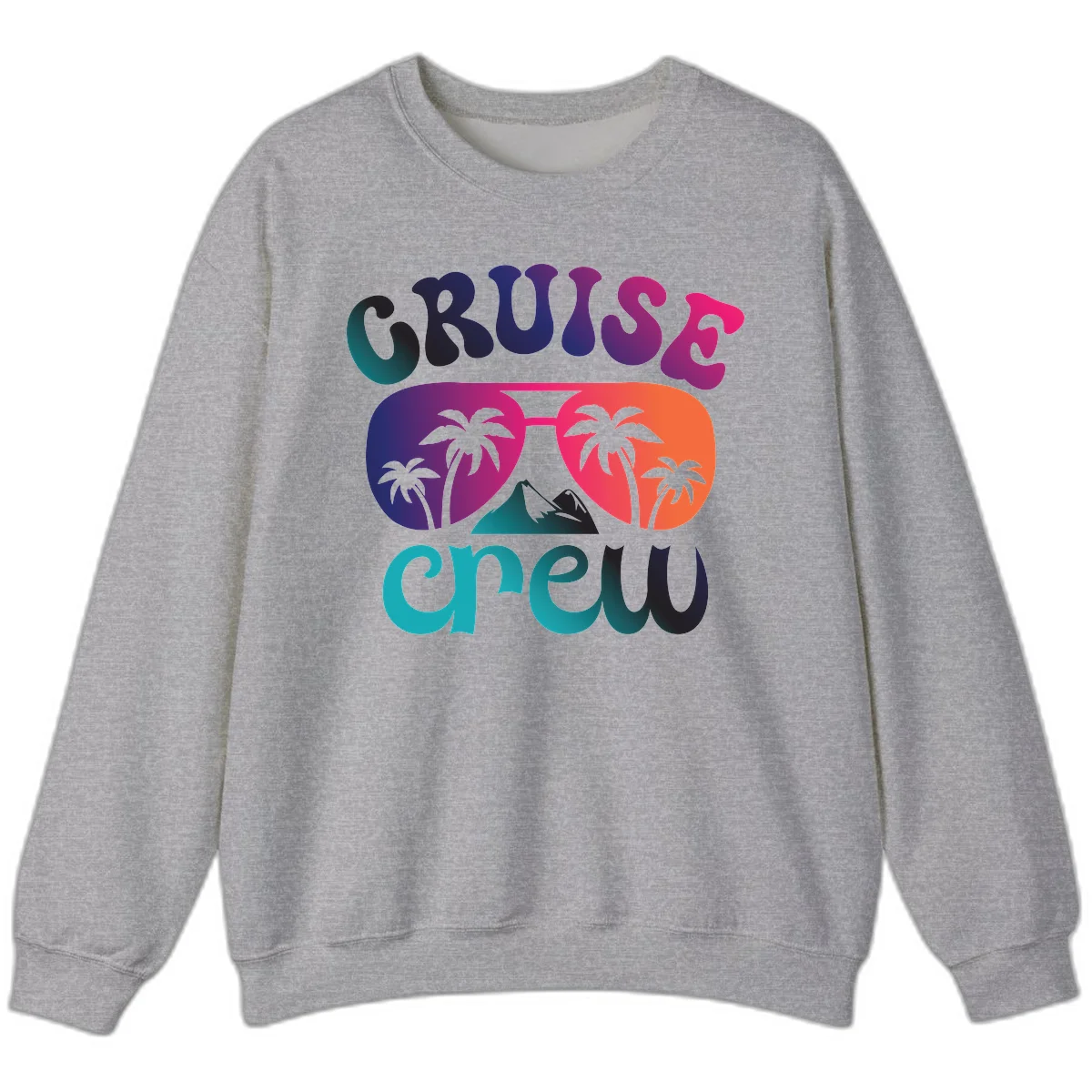 Cruise Crew Tropical Paradise Crewneck Sweatshirt in Sport Grey