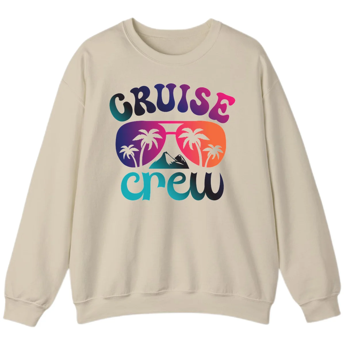 Cruise Crew Tropical Paradise Crewneck Sweatshirt in Sand