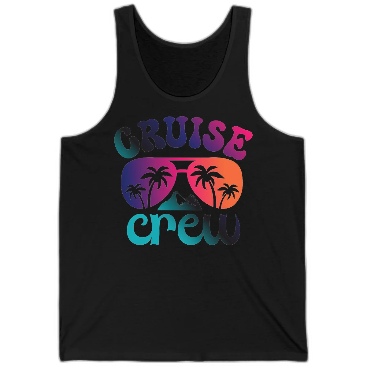 Cruise Crew Tropical Paradise Tank Top in Black
