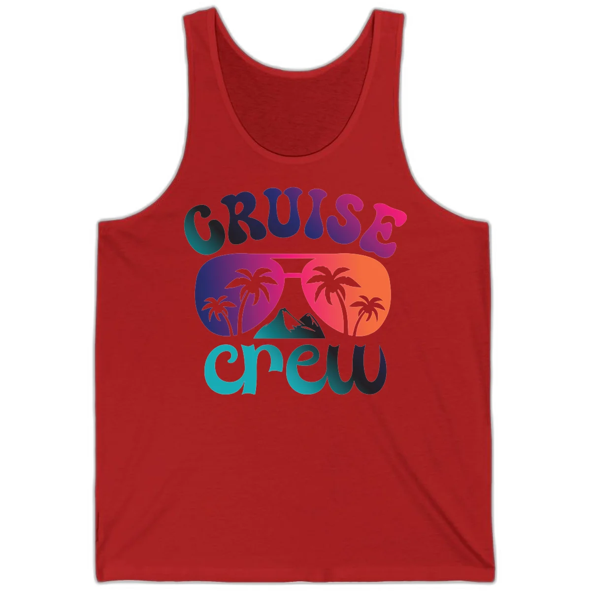 Cruise Crew Tropical Paradise Tank Top in Red