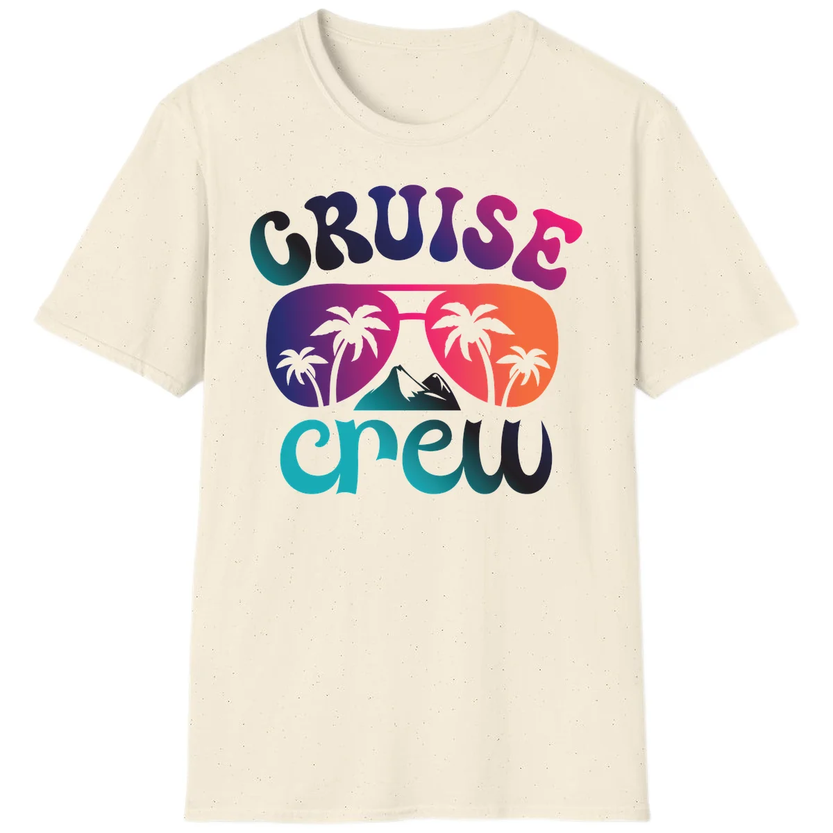 Cruise Crew Tropical Paradise Vacation T-Shirt in Natural
