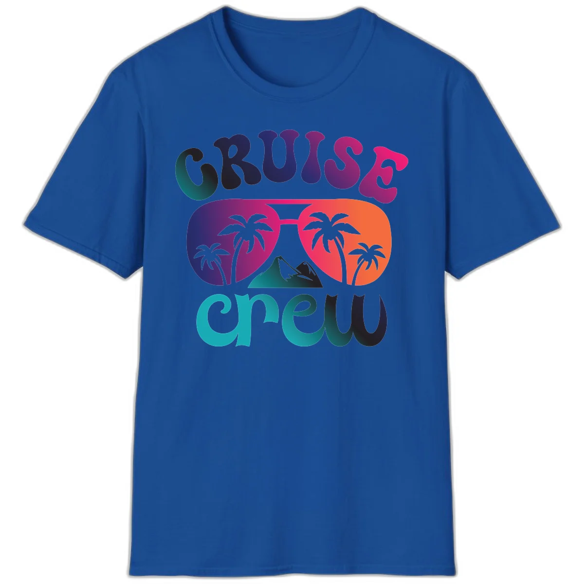 Cruise Crew Tropical Paradise Vacation T-Shirt in Royal