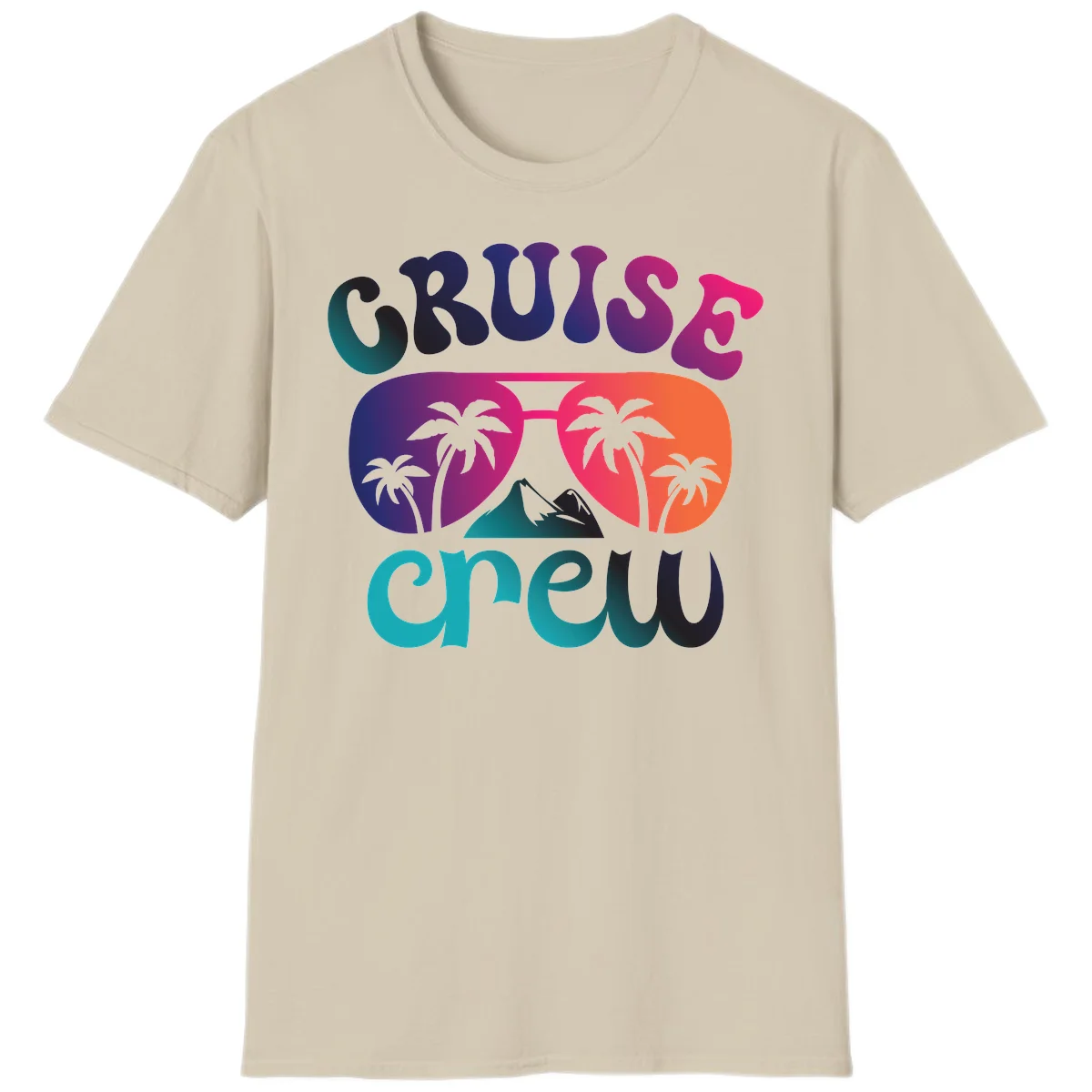 Cruise Crew Tropical Paradise Vacation T-Shirt in Sand