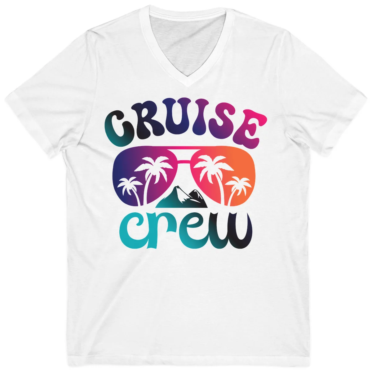 Cruise Crew Tropical Paradise V-Neck Tee in White