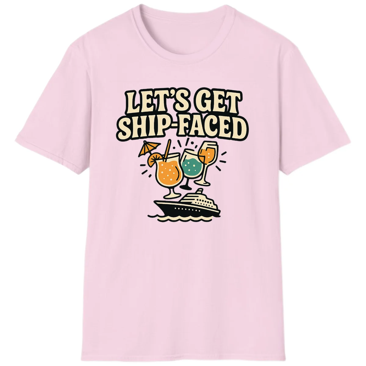 Let's Get Ship-Faced T-Shirt in Light Pink