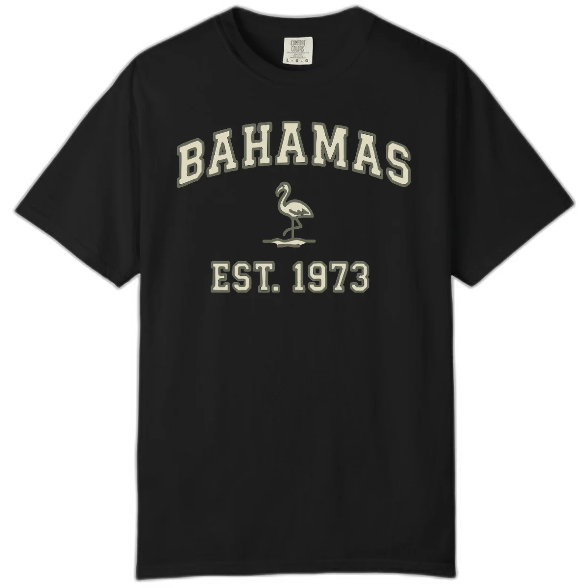 Bahamas Flamingo Established 1973 Comfort Color in Black