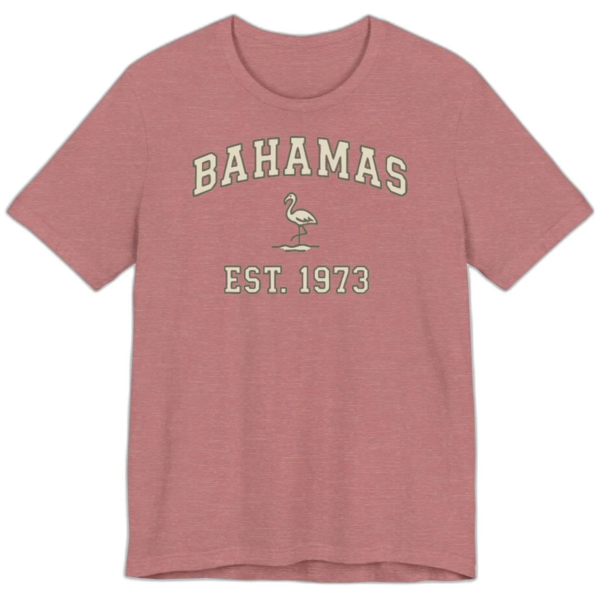 Bahamas Flamingo Established 1973 Premium T-Shirt in Heather Mauve
