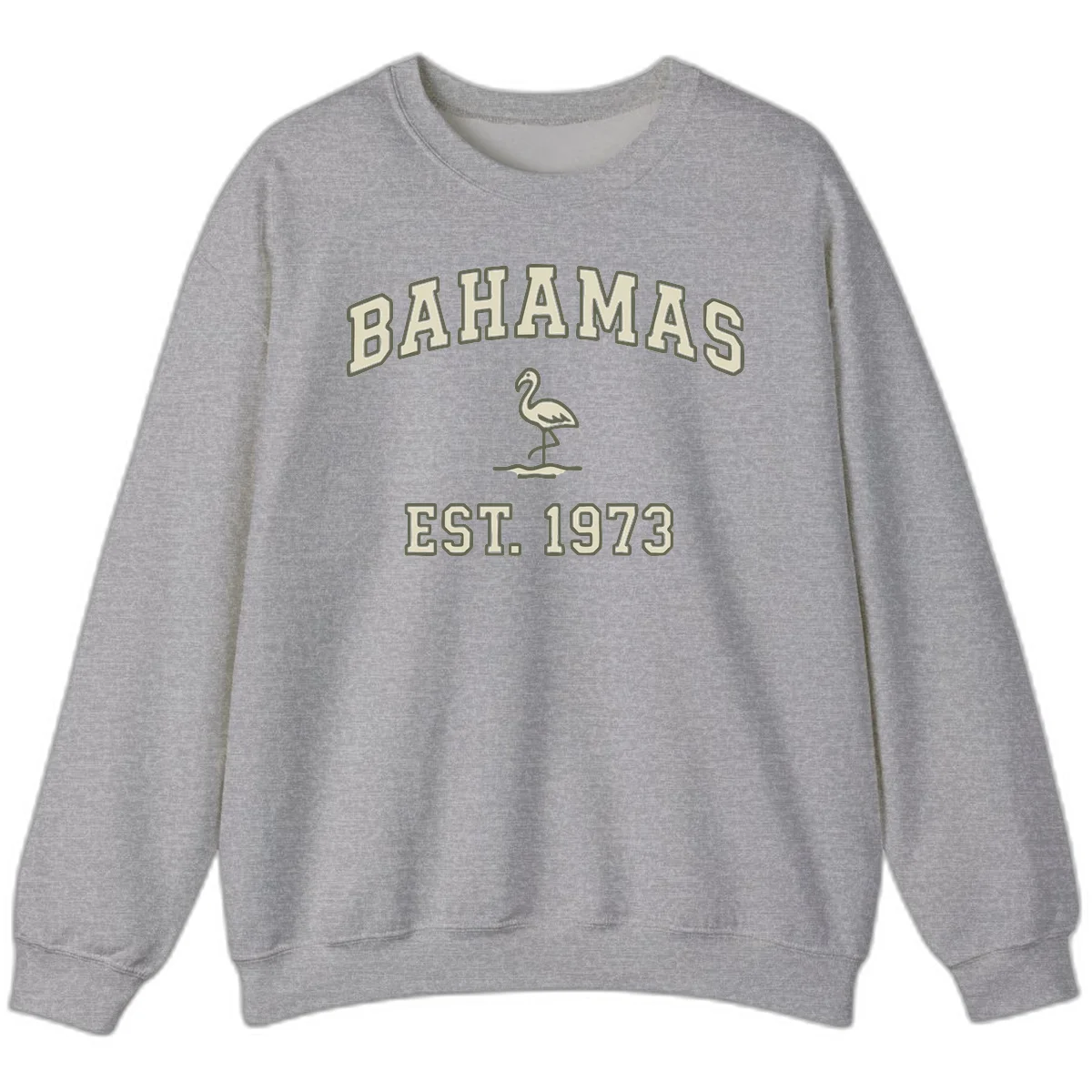 Bahamas Flamingo Established 1973 Sweatshirt in Sport Grey