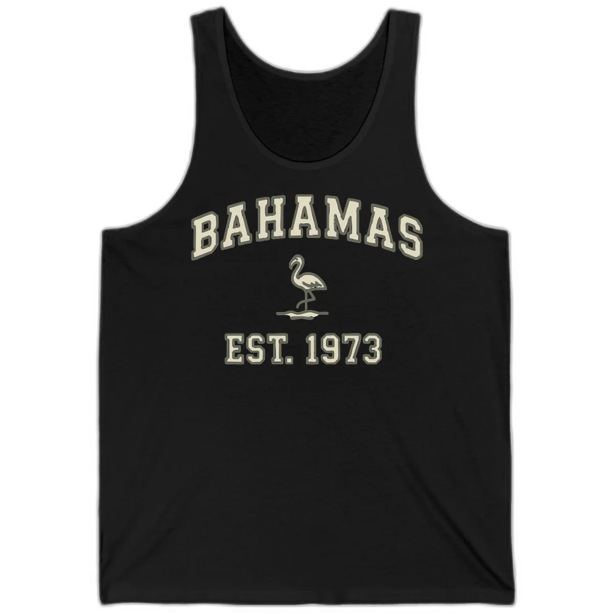 Bahamas Flamingo Established 1973 Tank in Black