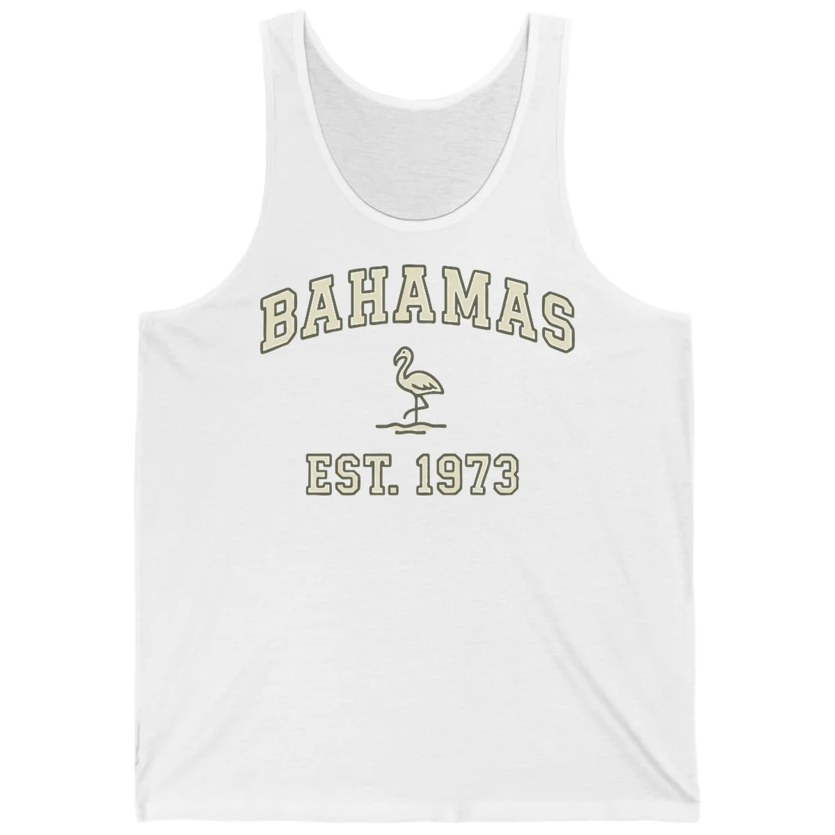 Bahamas Flamingo Established 1973 Tank in White