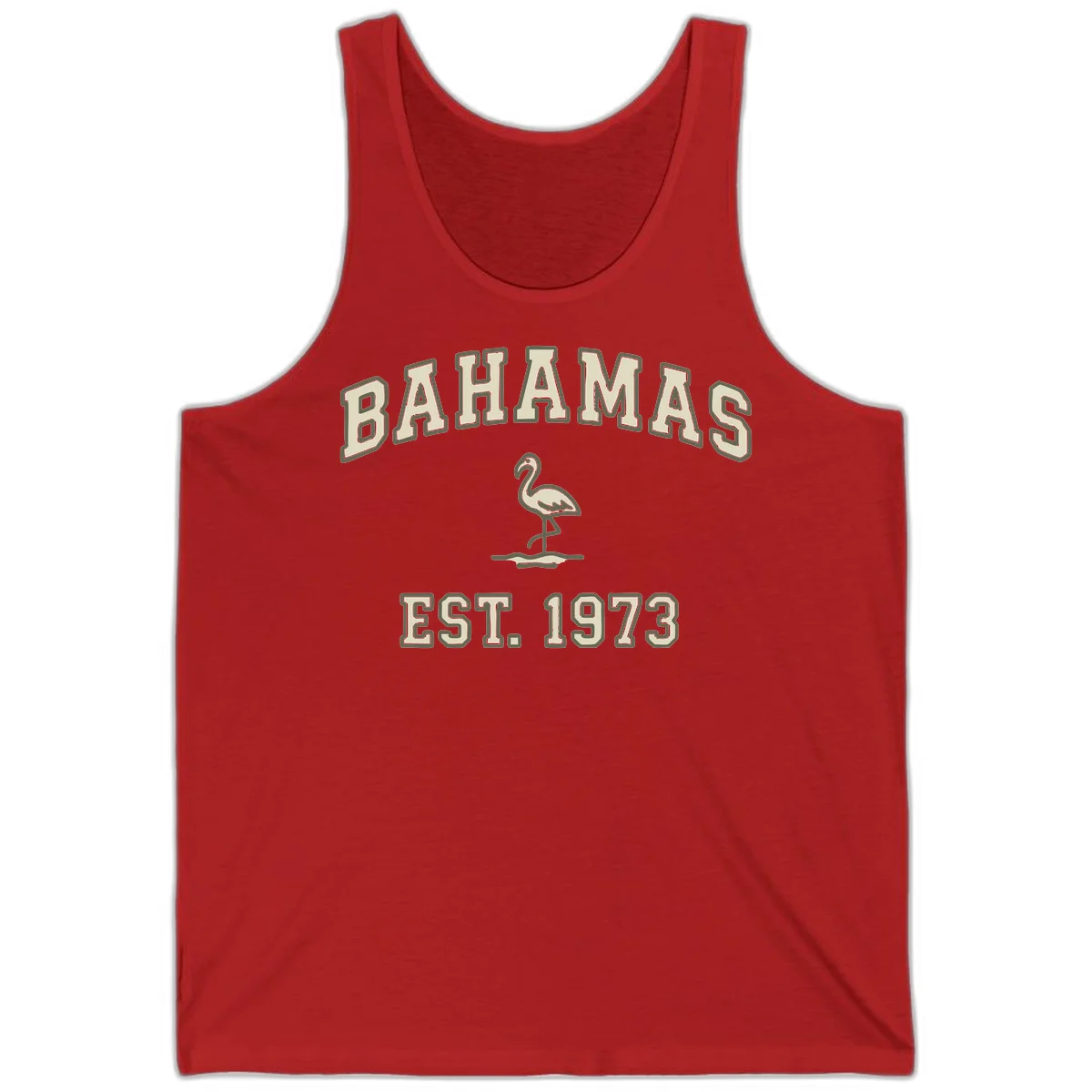 Bahamas Flamingo Established 1973 Tank in Red