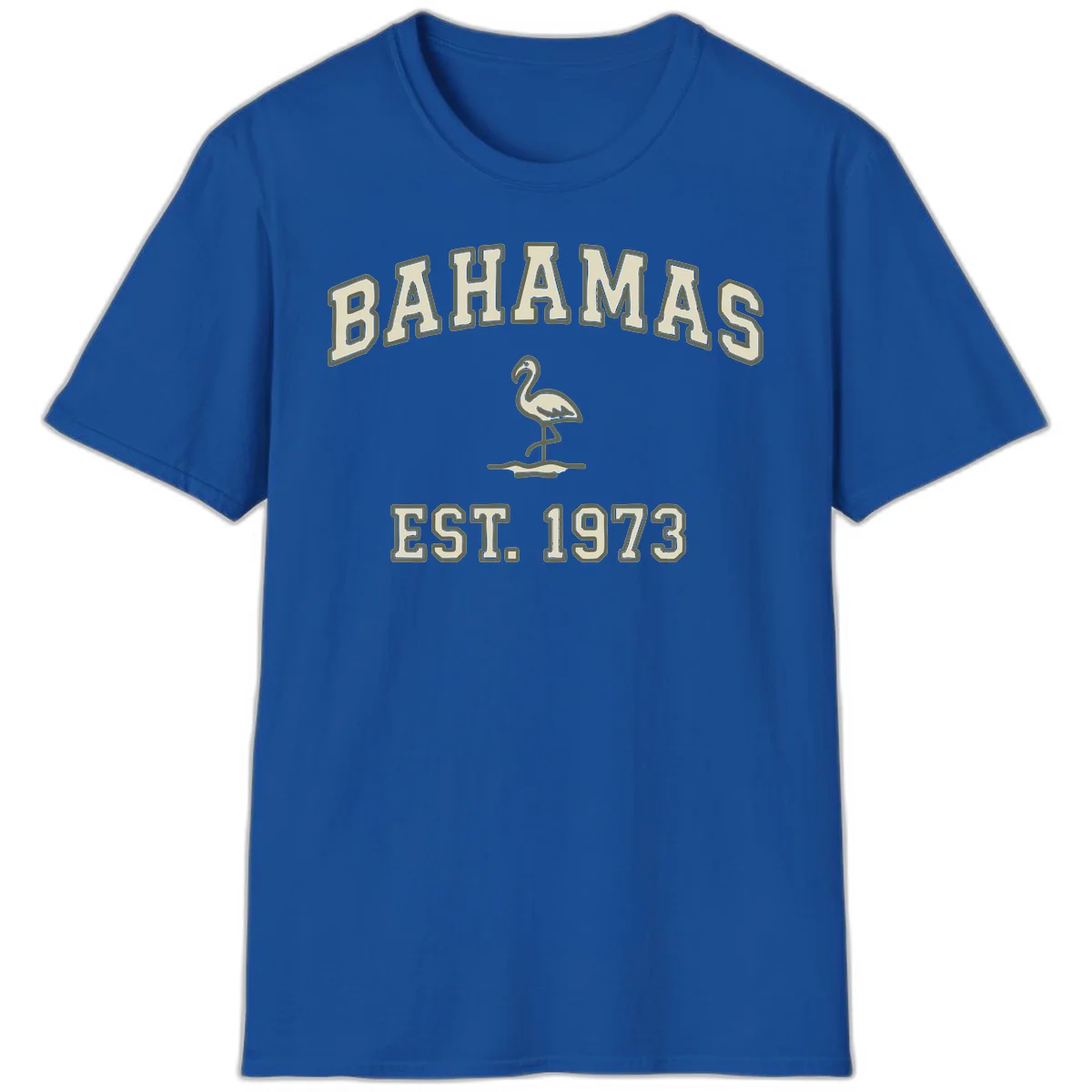 Bahamas Flamingo Established 1973 T-Shirt in Royal