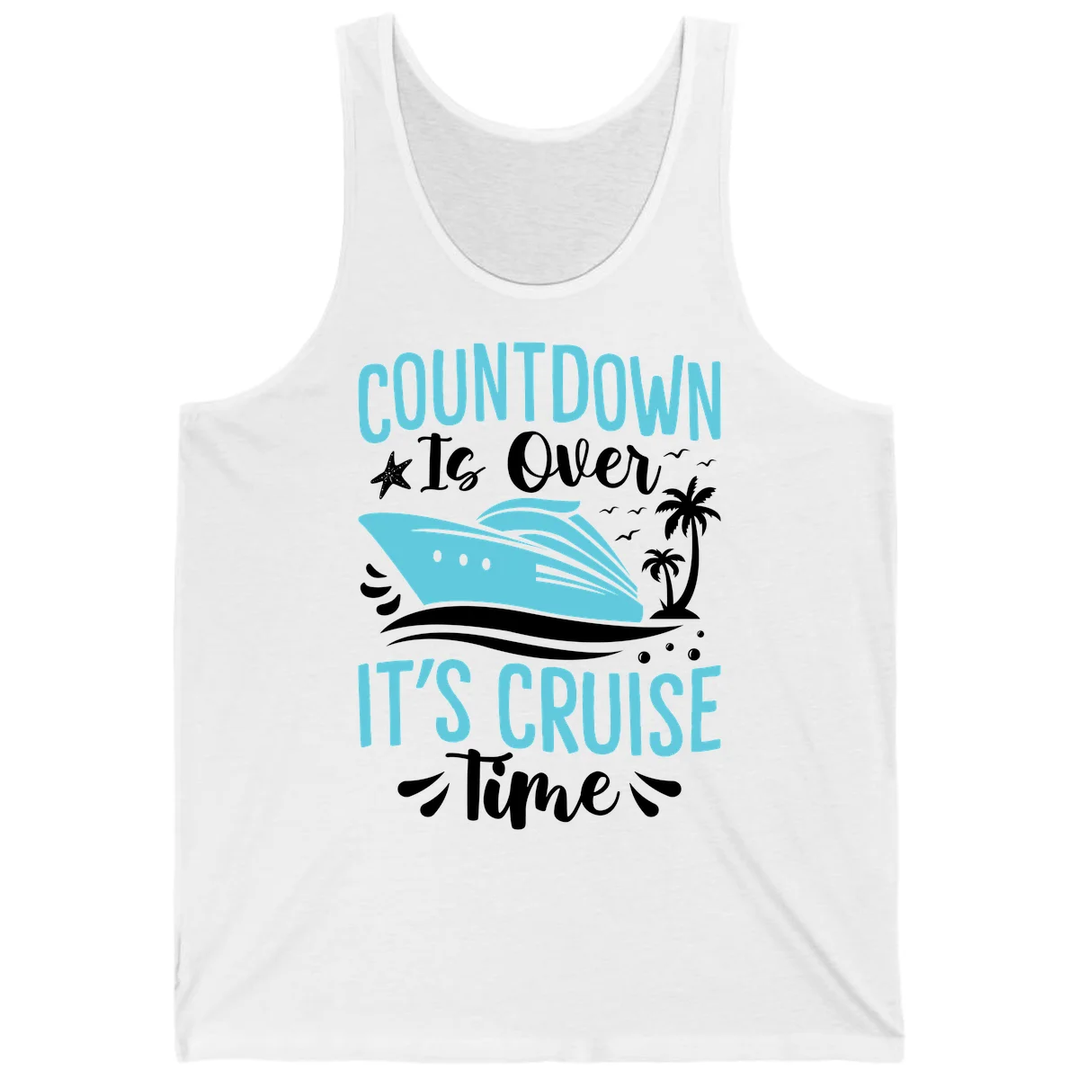Countdown Is Over It's Cruise Time Tank in White