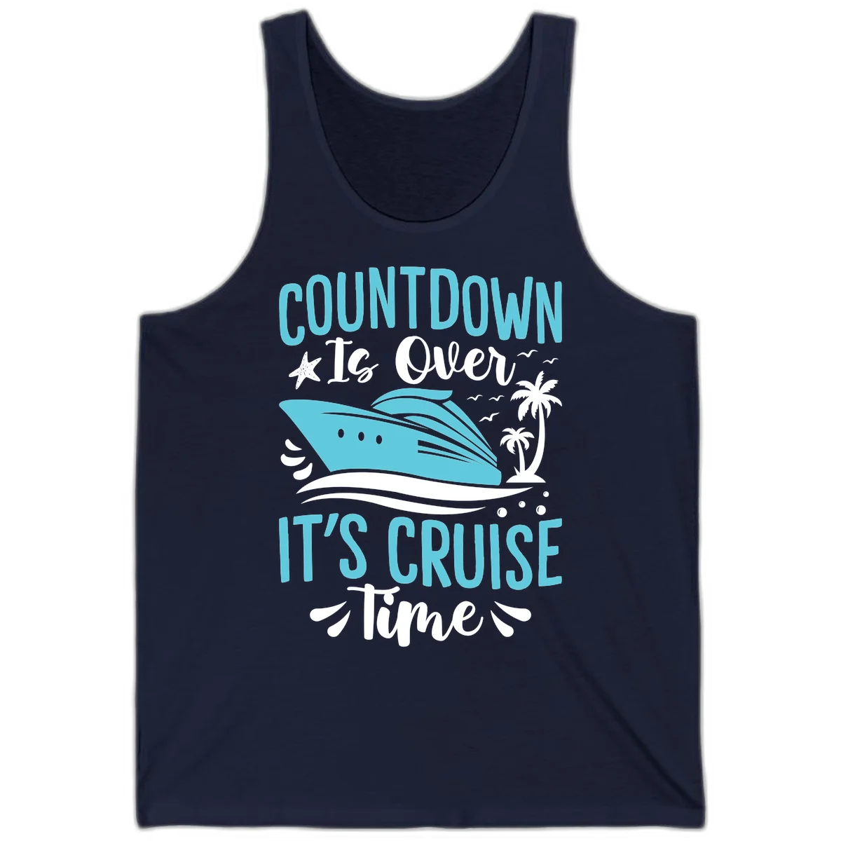 Countdown Is Over It's Cruise Time Tank in Navy