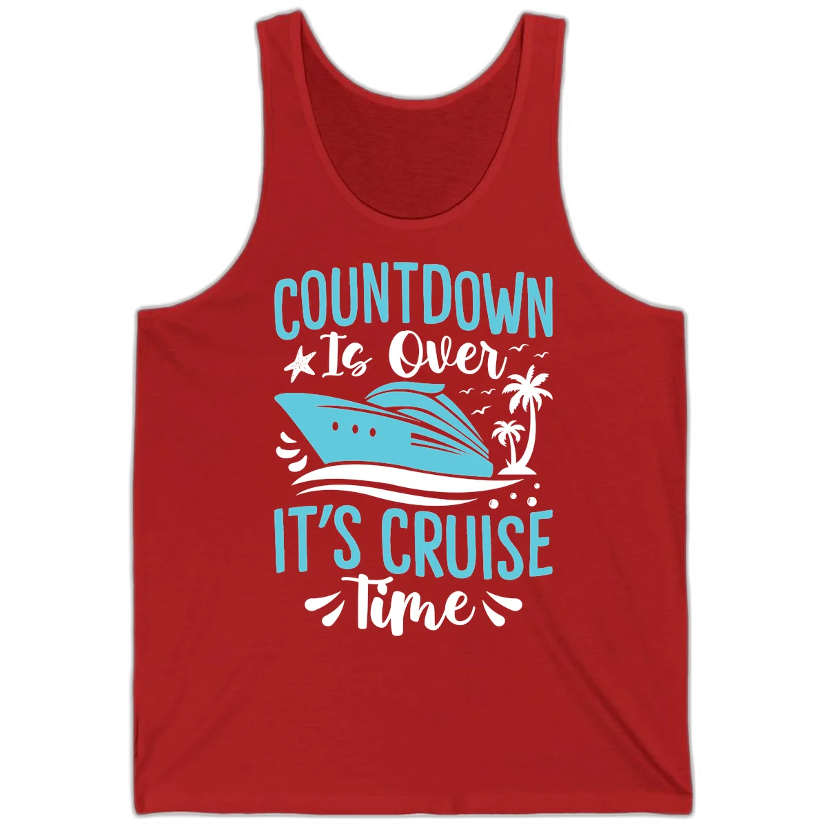 Countdown Is Over It's Cruise Time Tank in Red