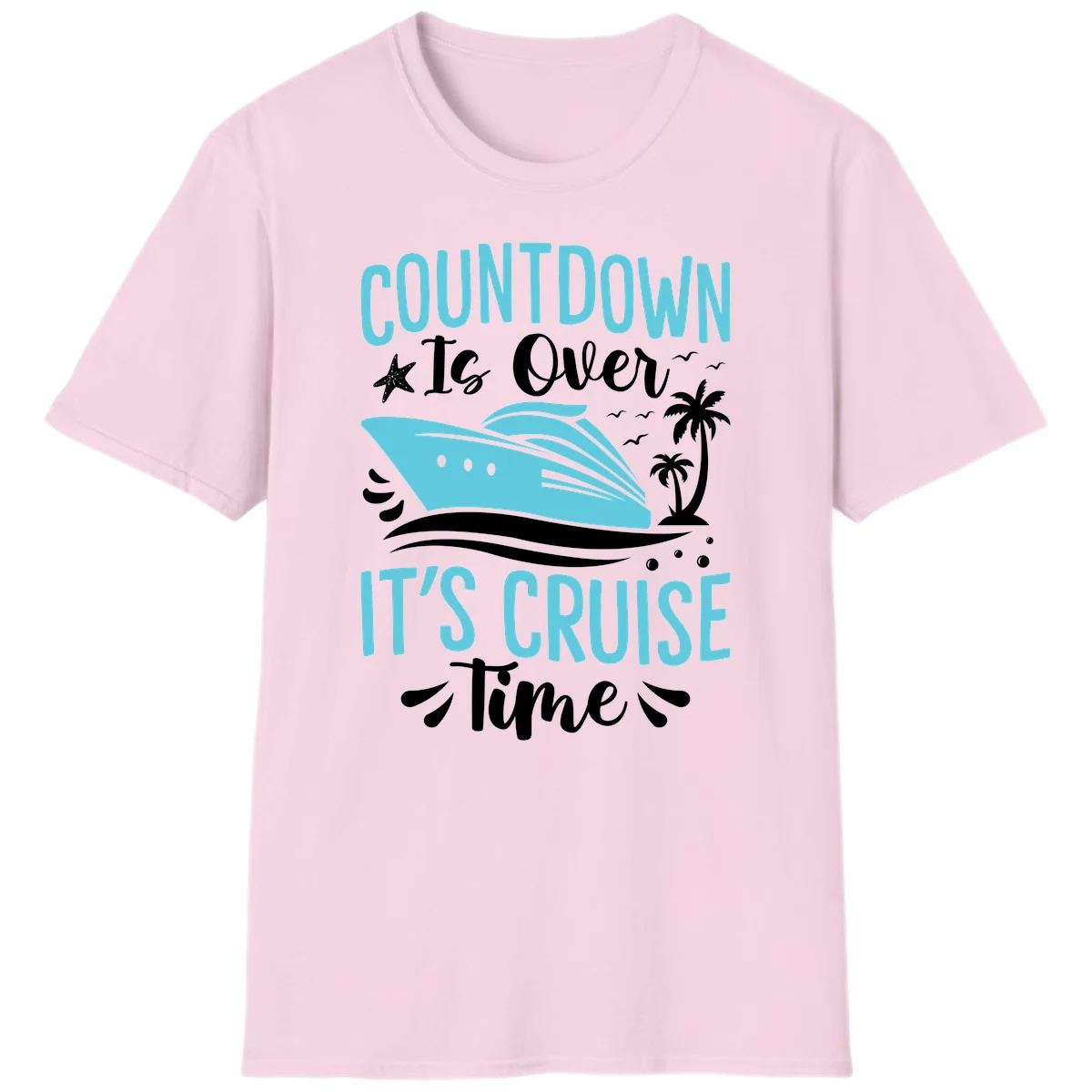 Countdown Is Over It's Cruise Time T-Shirt in Light Pink