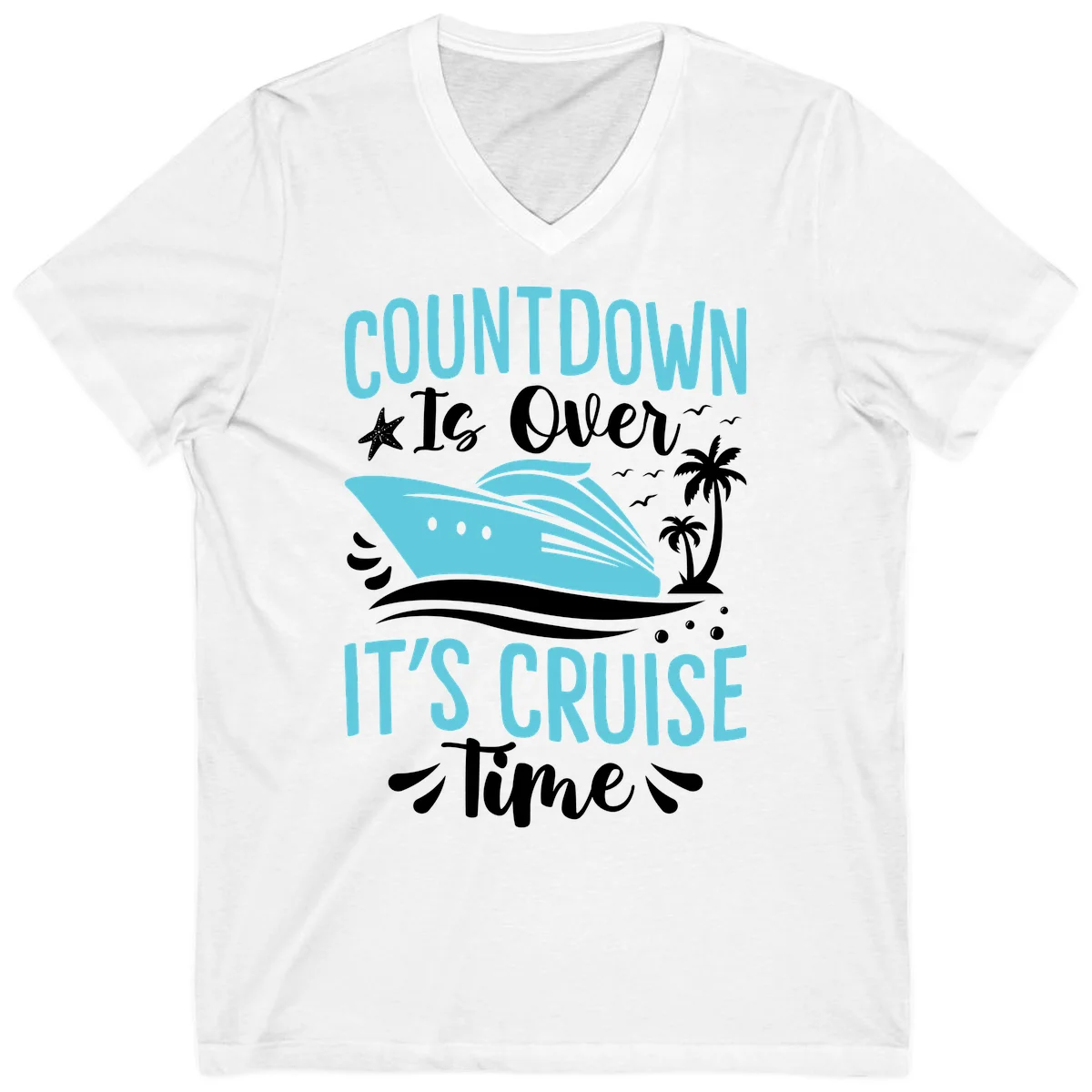 Countdown Is Over It's Cruise Time V-Neck in White