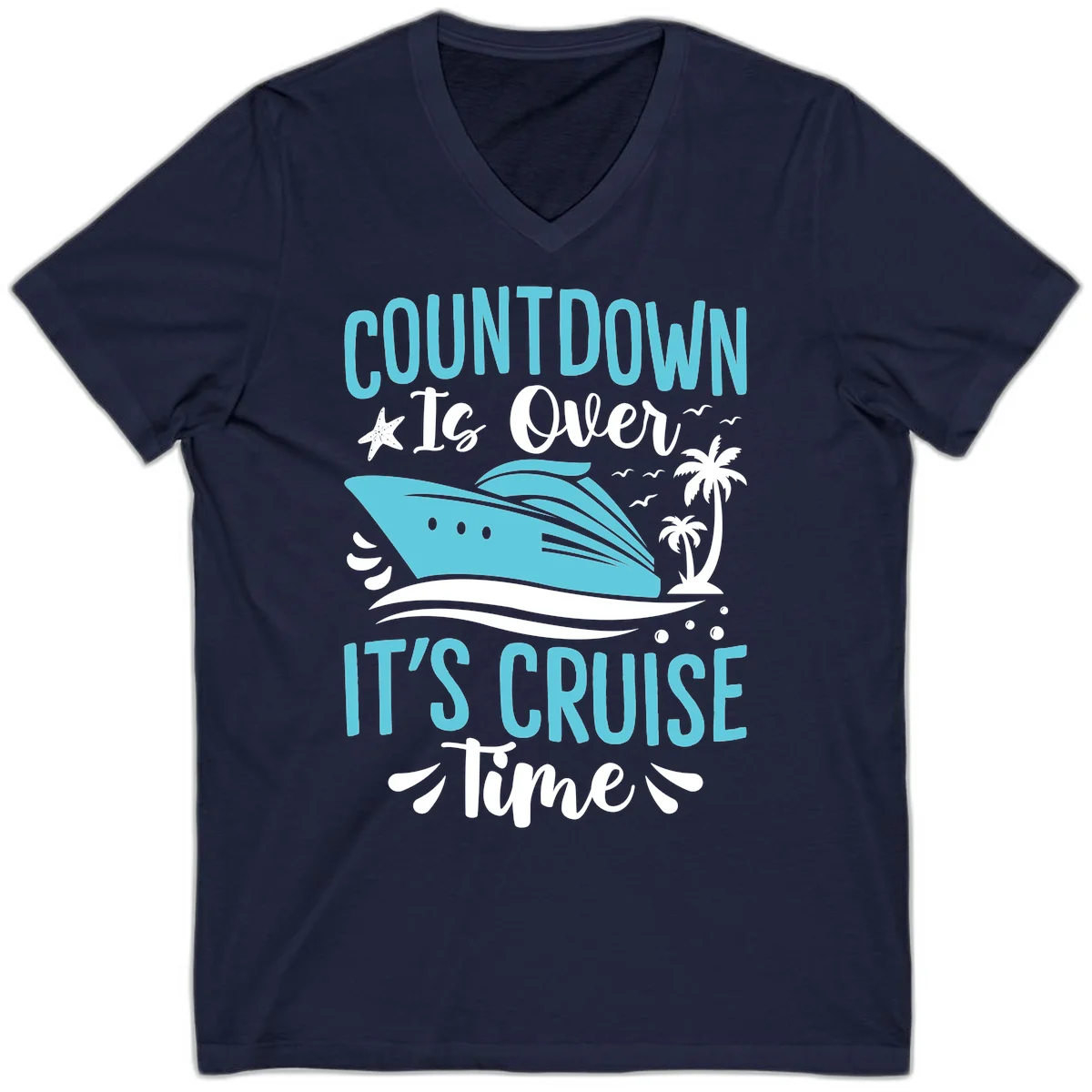 Countdown Is Over It's Cruise Time V-Neck in Navy