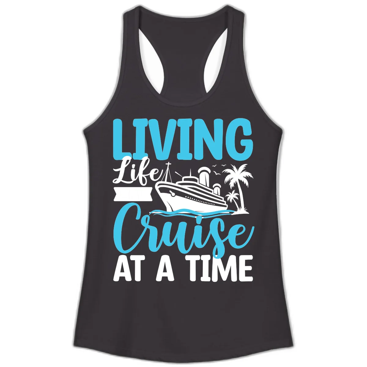 Living Life Cruise At A Time Ladies Tank in Black
