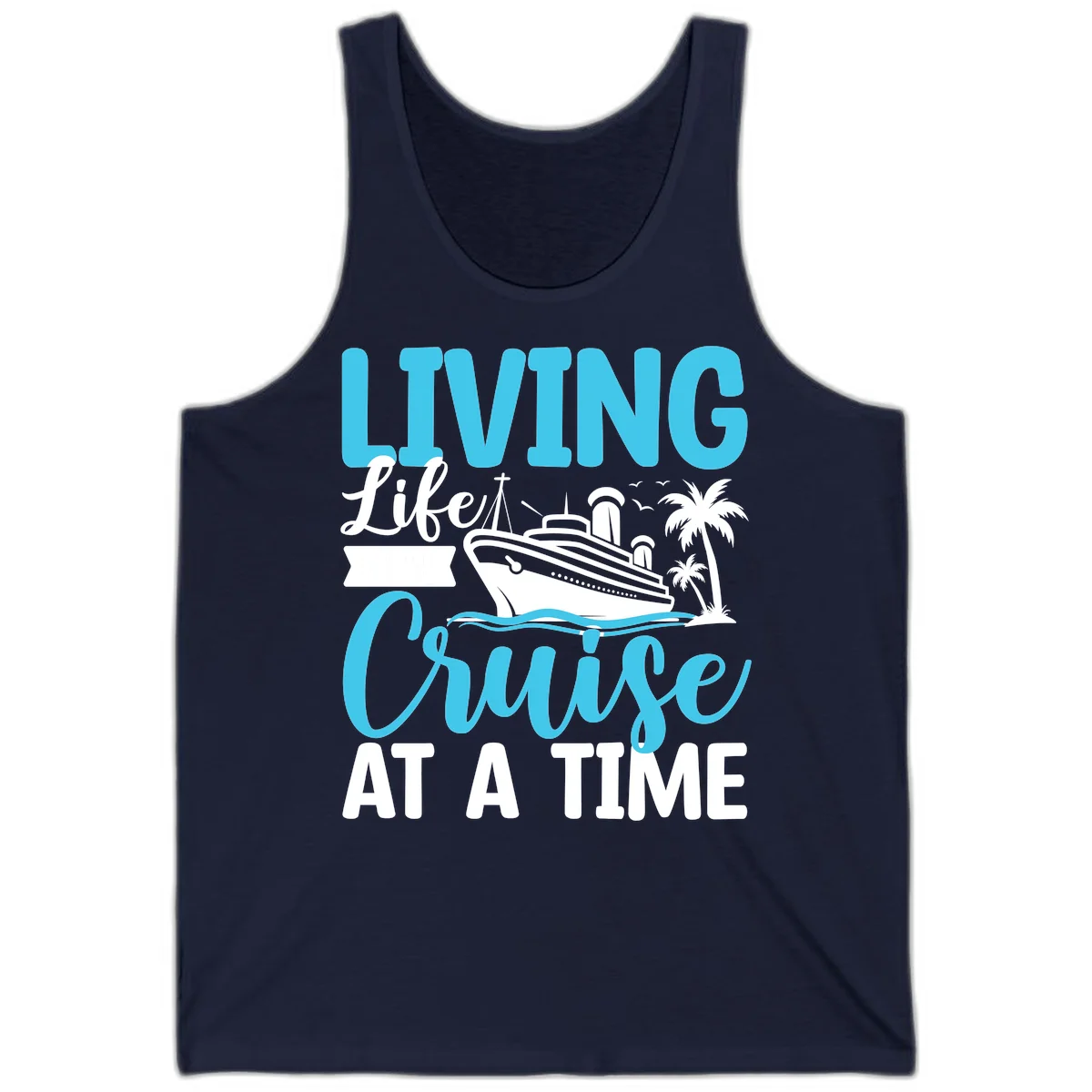Living Life Cruise At A Time Tank in Navy