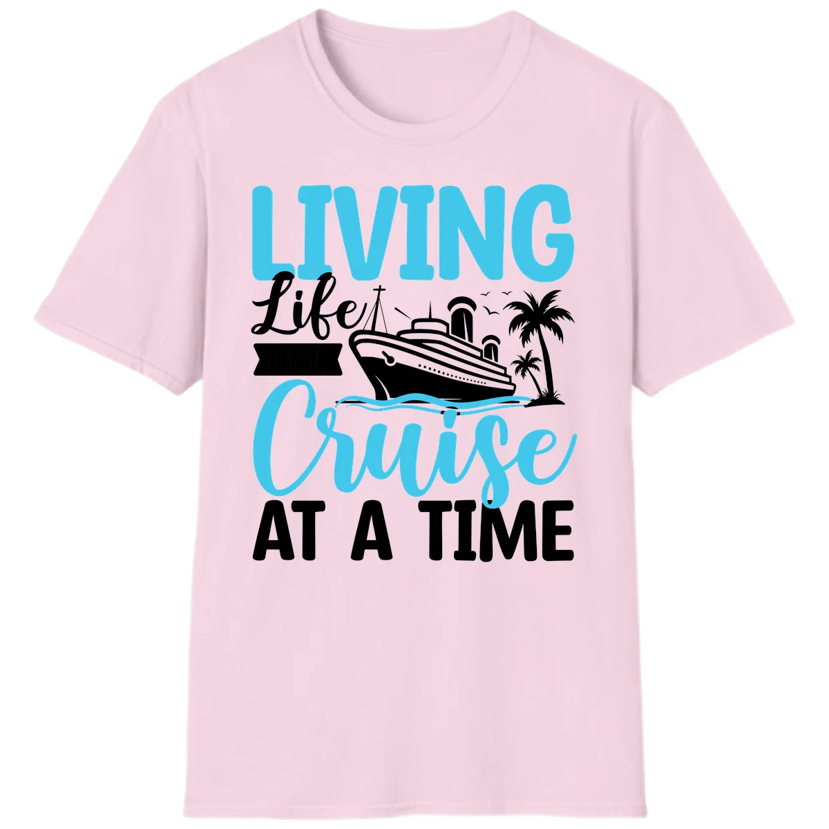 Living Life Cruise At A Time T-Shirt in Light Pink
